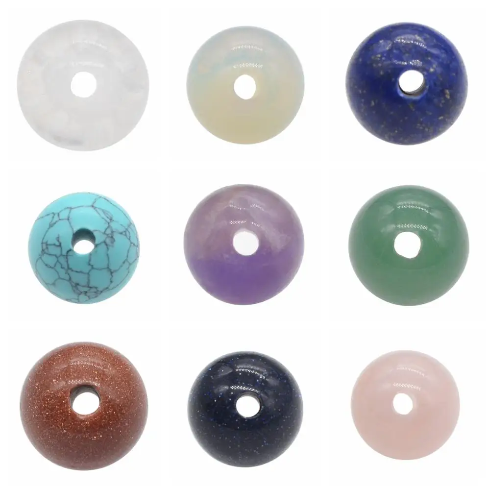 100PCS Loose Natural Stone Round Beads 4MM 6MM 8MM 10MM 12MM 14MM For DIY Making Jewelry Necklace Crystal Sphere Balls 1MM Hole