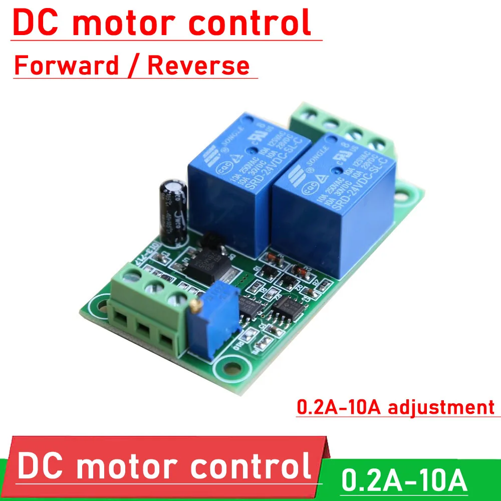 Motor Frente e Controle Reverso Controller Overcurrent Stall Protection Board Ajuste de Sobrecarga 0.2a a 10a 12v 24v Novo dc