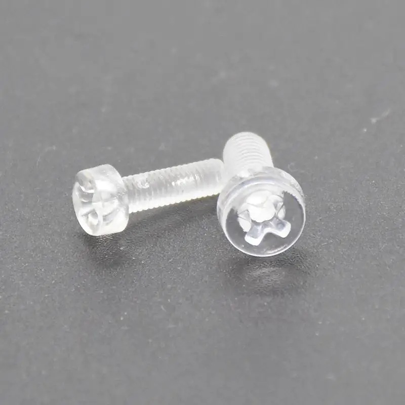 25 pces m3 m4 m5 m6 plástico acrílico parafuso claro cruz transparente parafusos de náilon plástico phillips pc parafuso