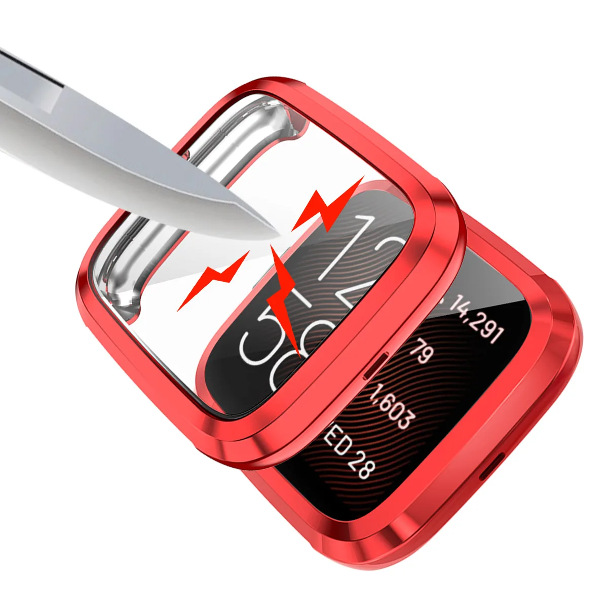 ปกคลุม Electroplate ป้องกันหน้าจอ TPU นุ่มสำหรับ Fitbit Versa 2/Versa2 SE Smartwatch ป้องกัน Shell