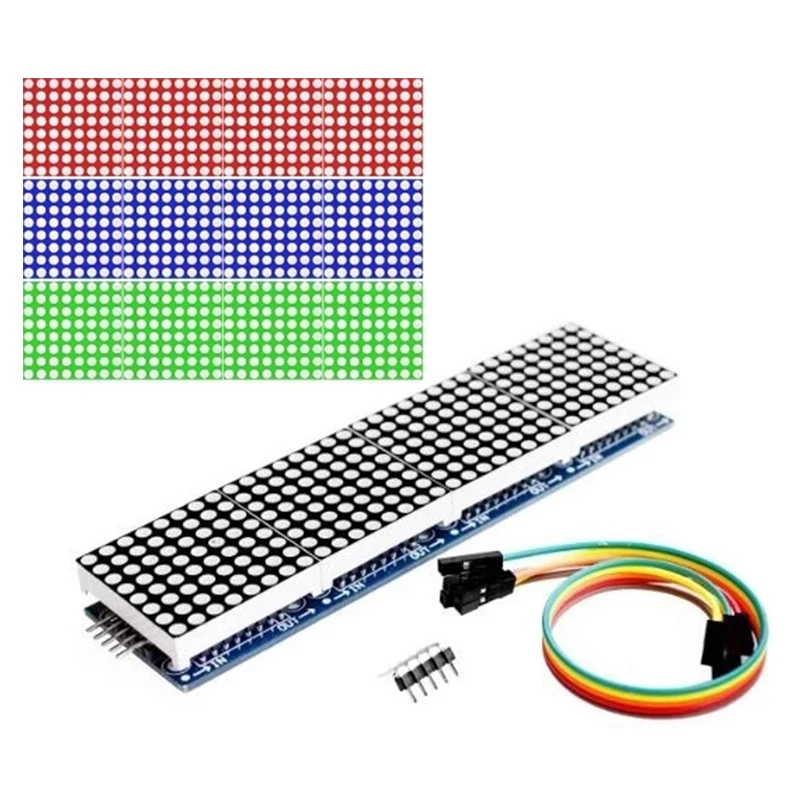 Display Dot Matrix Module Control Send Max 7219 Dots Single Clip 4 in 1 5P Line H6A4 Microcomputer with DuPont Line