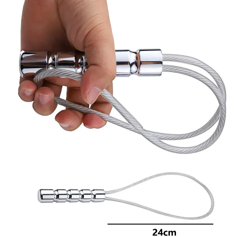 Whip Hand Whip Stainless Steel Metal Handle Steel Wire Outdoor EDC Self Defense for Women Anti-wolf Tool Safety Costume Props