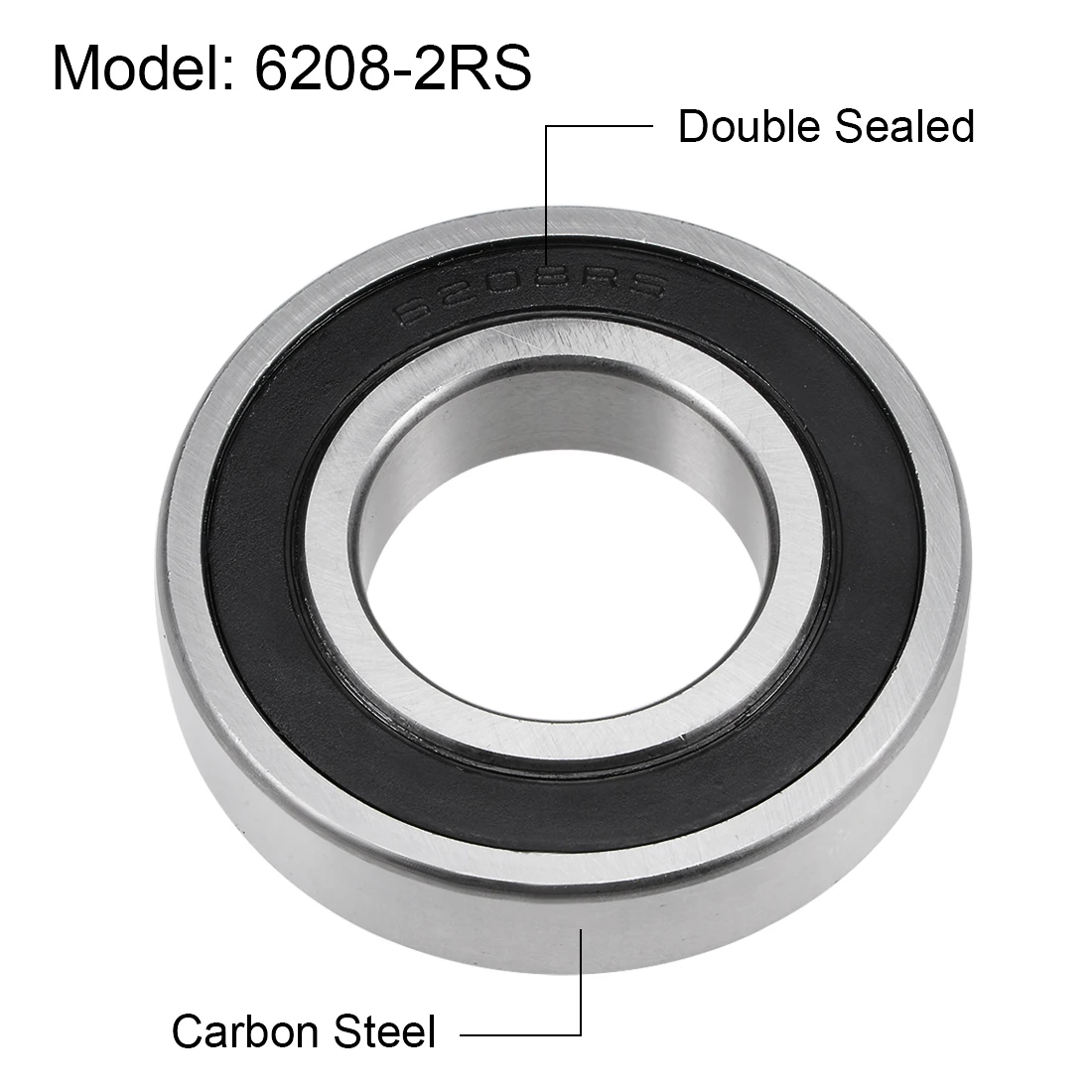 uxcell 2pcs 6208-2RS Deep Groove Ball Bearings Z2 40x80x18mm Double Sealed Carbon Steel