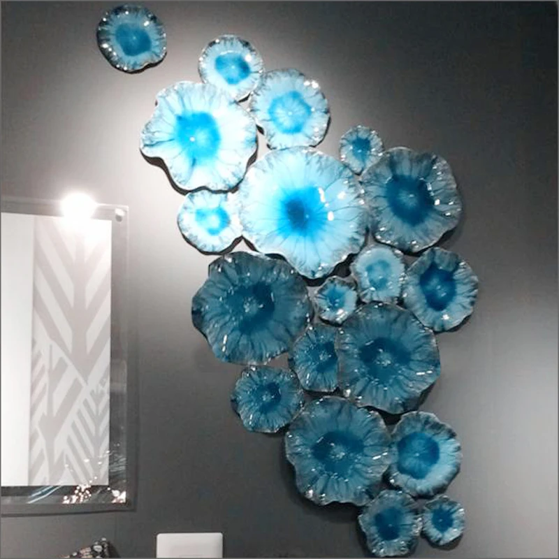 

Hot Sale Modern Home Art Decoration Dale Chihully Murano Hand Blown Glass Plates Luxury Wall Lamps