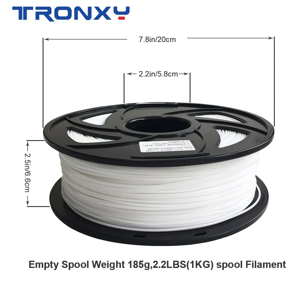 Tronxy 3d Printer Filament PLA 1.75 Mm 1KG 2.2LBS 330เมตรสีสัน3d เครื่องพิมพ์วัสดุ3d พิมพ์ extruder No Jams