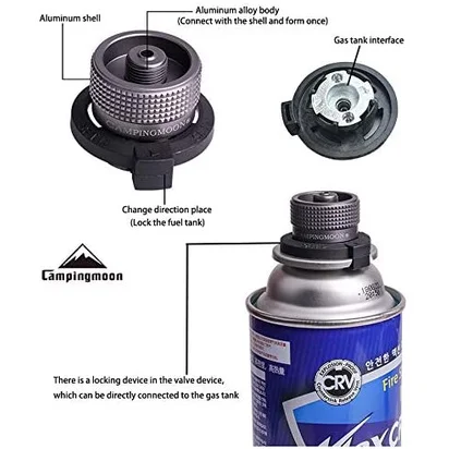 Butane Nozzle Converter, Camping Stove Adapter, Nozzle Bottle Type Canister to Screw Type EN417 Lindal Valve, Z10 / Z11