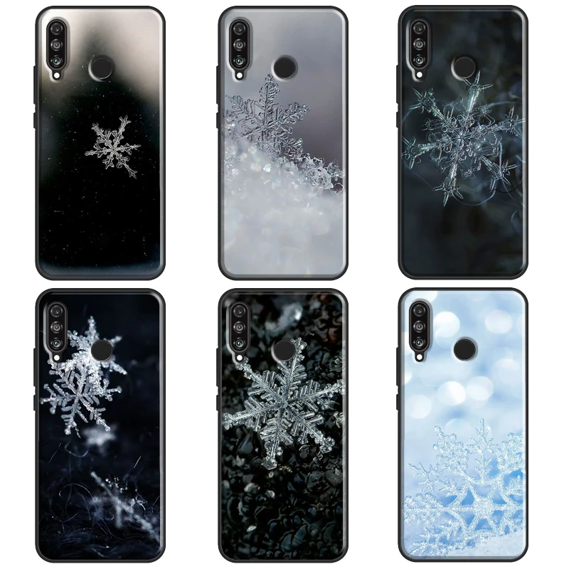 Snowflakes Winter For Huawei P30 Lite P10 P40 P20 Pro P Smart 2019 Z Case For Huawei Mate 20 10 Lite Cover