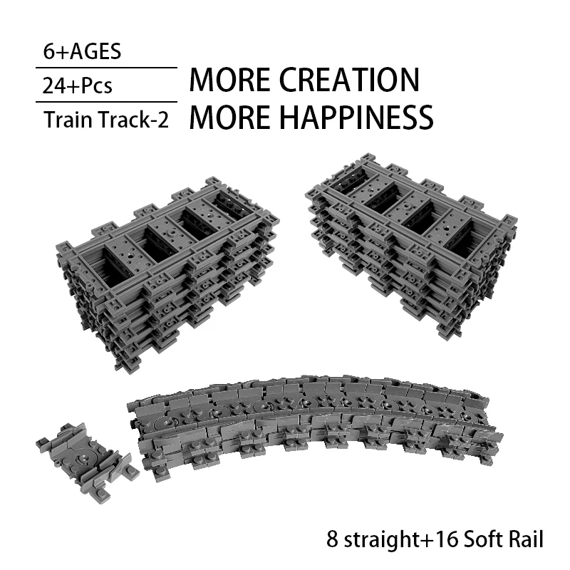 Bloques de construcción ensamblados para niños y niñas, juegos de modelos de vías de tren, curva recta, juguetes de construcción DIY, regalo para niños