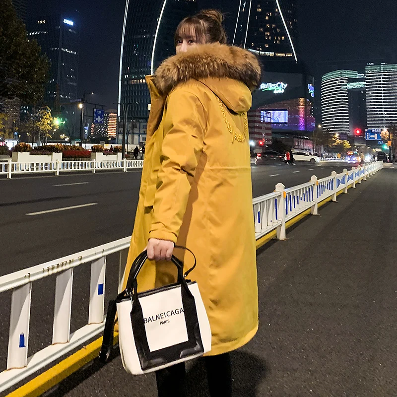 두껍고 차가운 남성 다운 재킷 후드 코트, 길고 패셔너블 한 브랜드, 커플용 두껍고 차가운 겨울 코트, 큰 모피 따뜻한 코트, 2021 년 신상품