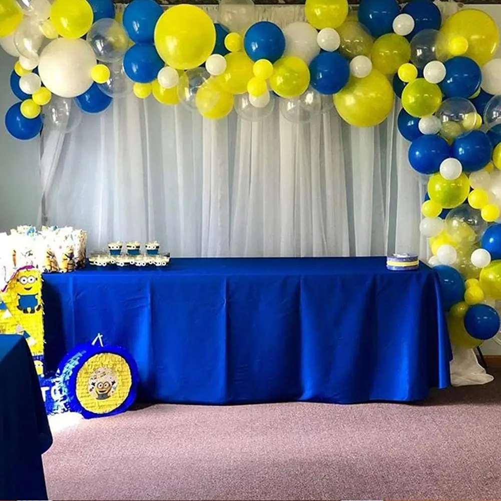 111Pcs Matte Dark Blue Yellow Balloon Garland Arch Set Children's Birthday Party Baby Shower Gender Display Decoration Ornaments