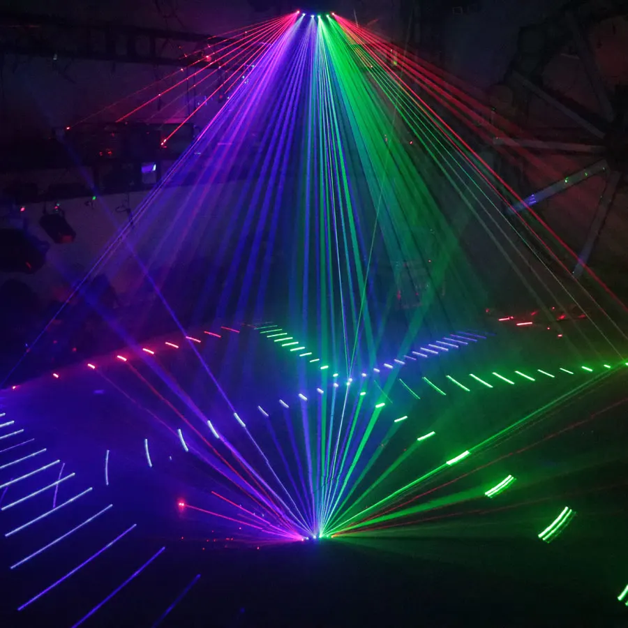 ESHINY 6 Objektiv RGB Laser Linien Strahl Bühne DJ Licht Dance Bar Projektor Scannt DMX512 Party Wirkung Lichter System Zeigen g12N8