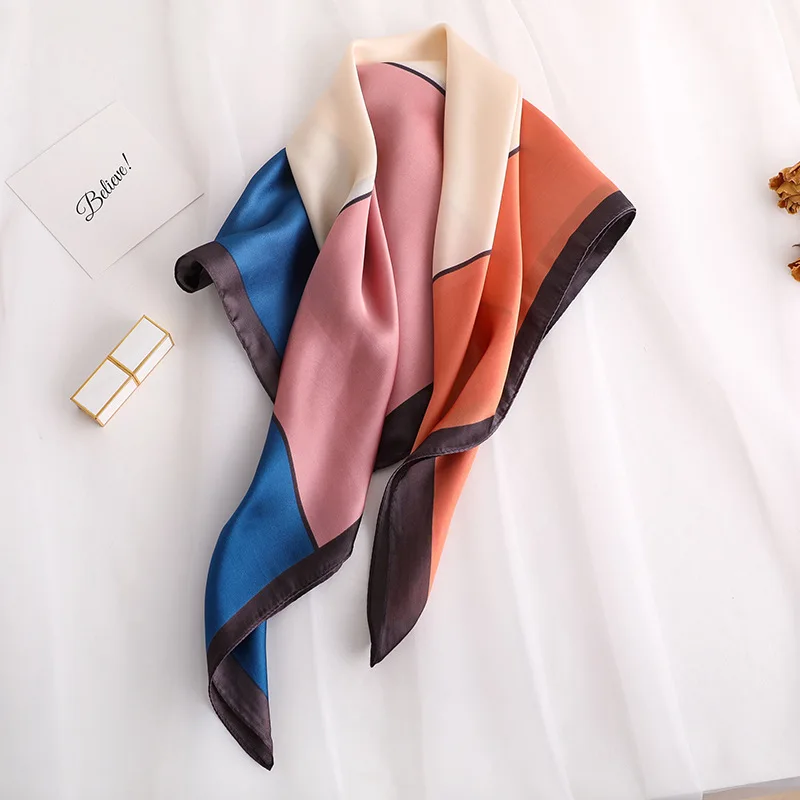 KOI LEAPING woman fashion Color matching pattern pattern printing 70x70 small square scarf Silk scarf scarves headscarf hot gift