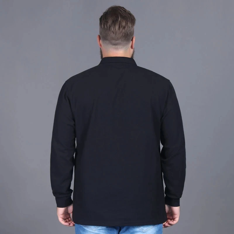 high quality autumn men casual polo shirts long sleeve large size 6XL 7XL 8XL 9XL 10XL letter tees loose tops black 54 56 52