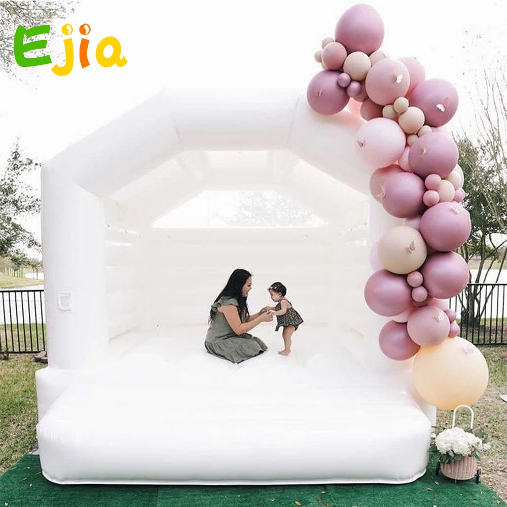 New Design Inflatable White Wedding Bouncy Castle Commercial Grade Jumping White Bounce House For  Outdoor Party Wedding Event