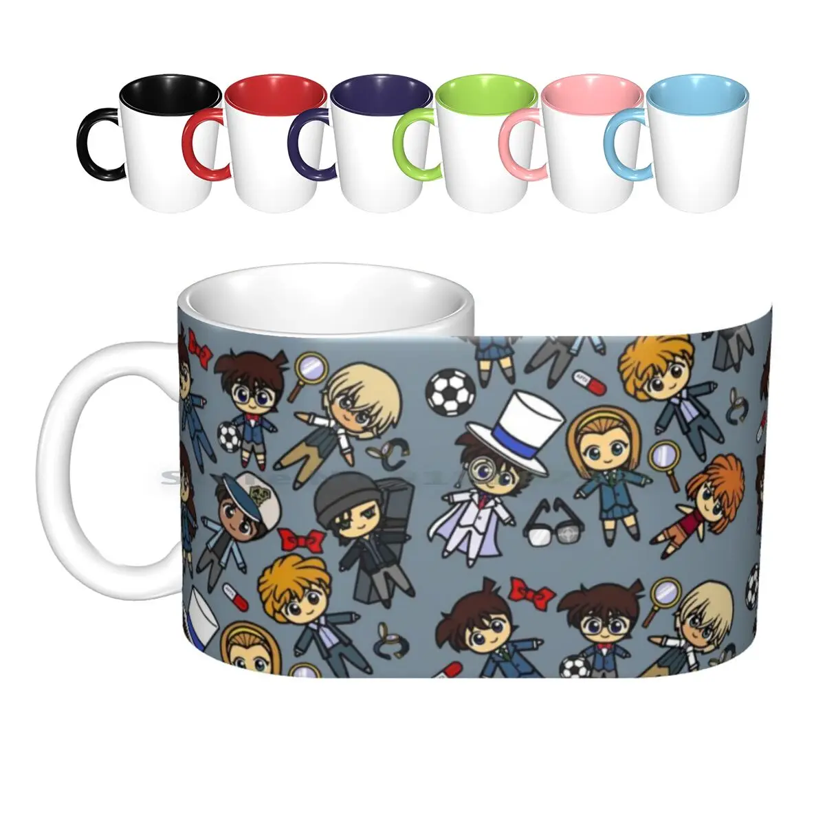 Detective Conan Ceramic Mugs Coffee Cups Milk Tea Mug Detective Conan Holmes Detective Mystery Anime Manga Japan Kawaii