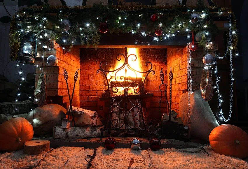 Mehofond عيد ميلاد سعيد الديكور خلفية الموقد النار سنوفيلد التصوير خلفية الدعائم فوتوزون صور خلفية