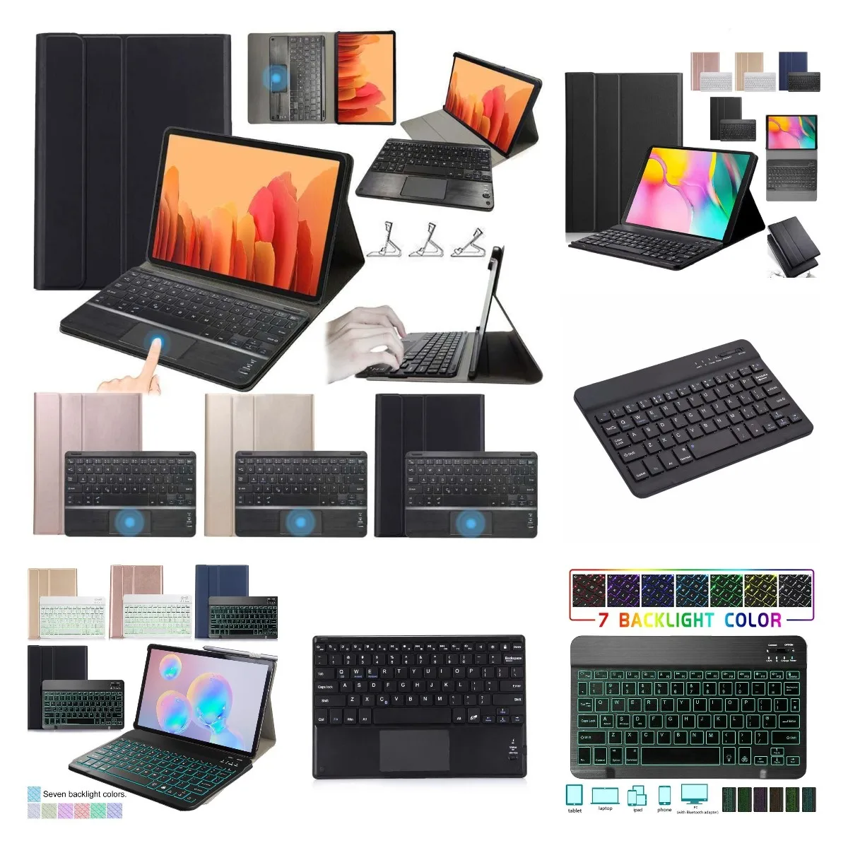 

Тонкий чехол с клавиатурой с подсветкой для IPad 10,2, 8, 7 поколения, 2020, A2200, A2198, A2232, чехол с сенсорной Bluetooth клавиатурой