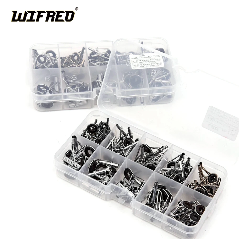 1 Box 80pcs Mixed Sizes Fishing Rod Guide Tips for Rod DIY Reparing Top Eyelets 1.5mm 1.8mm 2.0mm 2.2mm 2.4mm 2.6mm 2.8mm 3mm