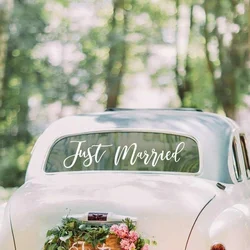 Adesivo per auto Just Married decorazioni per matrimoni decorazioni per matrimoni rustiche decalcomanie in vinile murales rimovibili A988