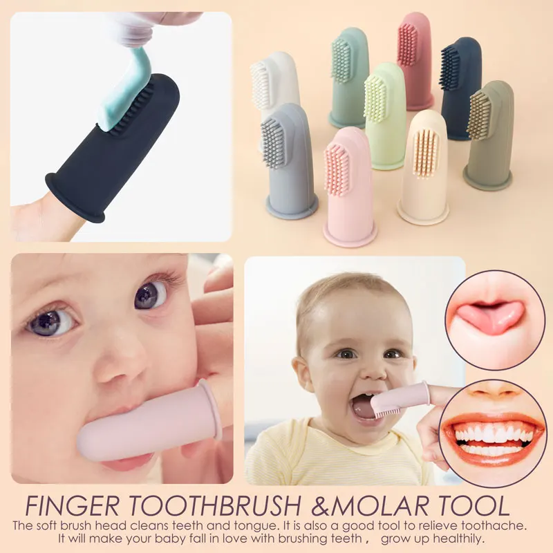 BPA Free Baby Accessories Silicone Infant Toothbrush  Kids Finger Set Toothbrush Children Teeth Clean Tooth Brush Baby Items