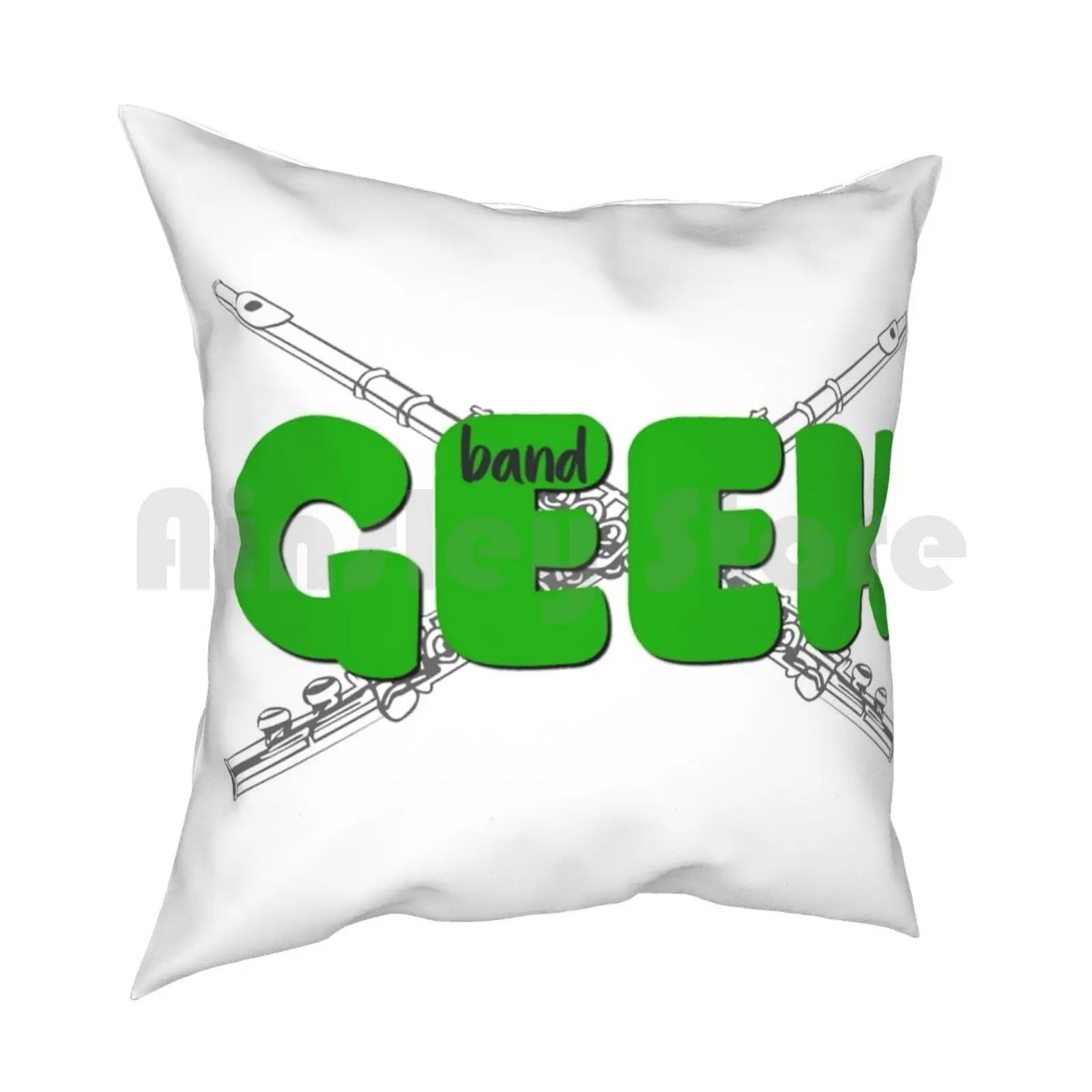 Band Geek-Flute Pillow Case Printed Home Soft DIY Pillow cover Band Marching Band Marching High School Band High School