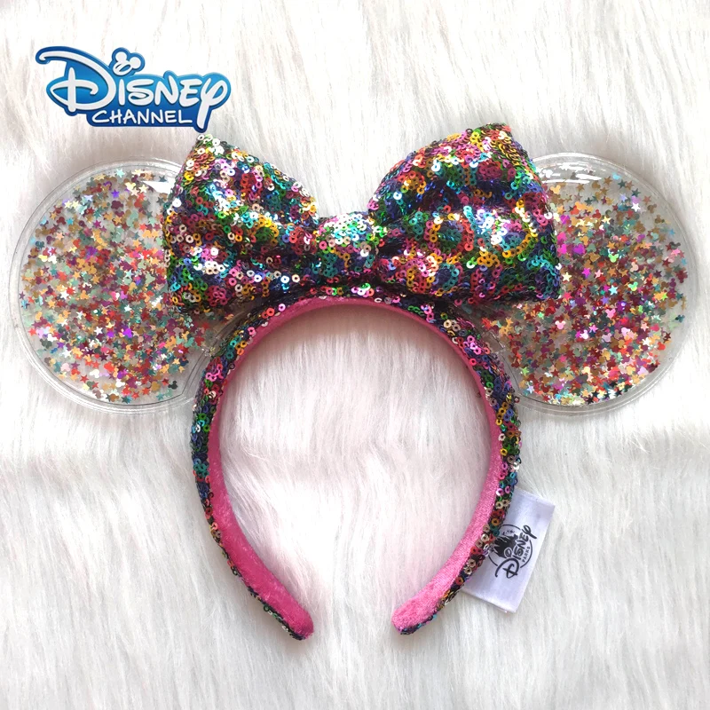 

2020 New Disney Air Cushion Sequins Mickey Mouse Headband Disneyland Minnie Ears Headwear Beauty Toys Cosplay Party Decoration