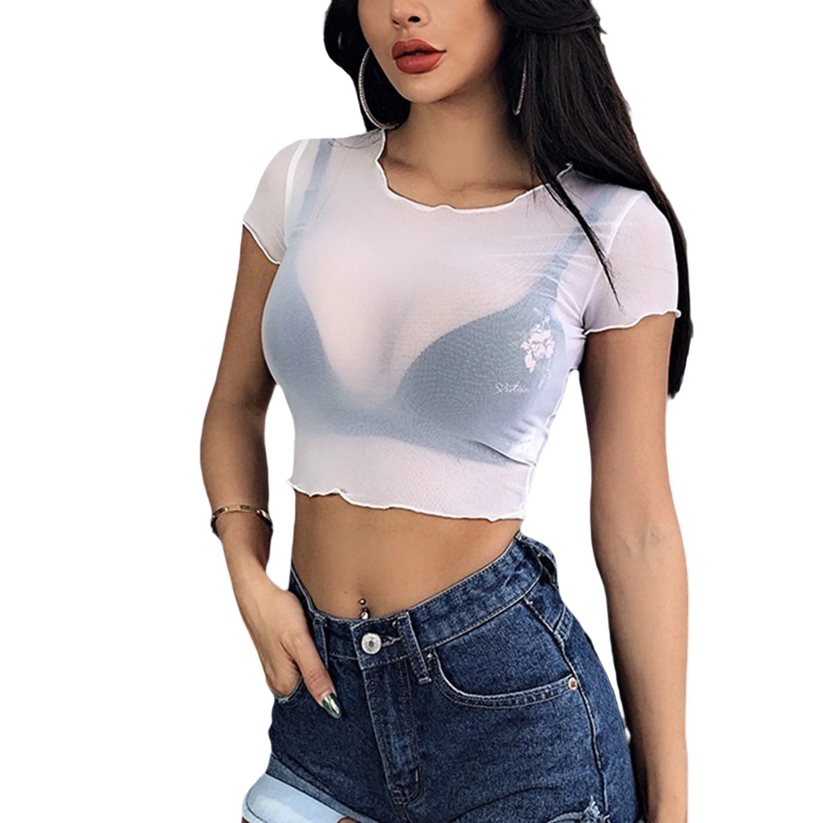 Camiseta sin mangas de malla fina para mujer, blusa de baño de Color caramelo, ropa de playa, 2021