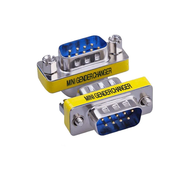 DB9-pin RS232 stecker adapter serial male and female converter com port 1pcs mini db9 rs232 Gender Changer