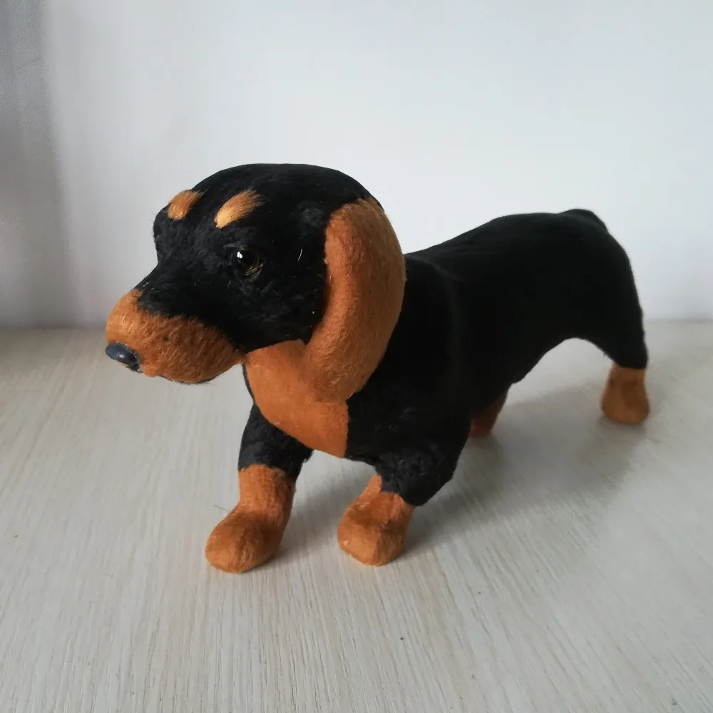 about 33x13cm simulation dog black Dachshund polyethylene&furs Dachshund hard model prop,home decoration Xmas gift w1012