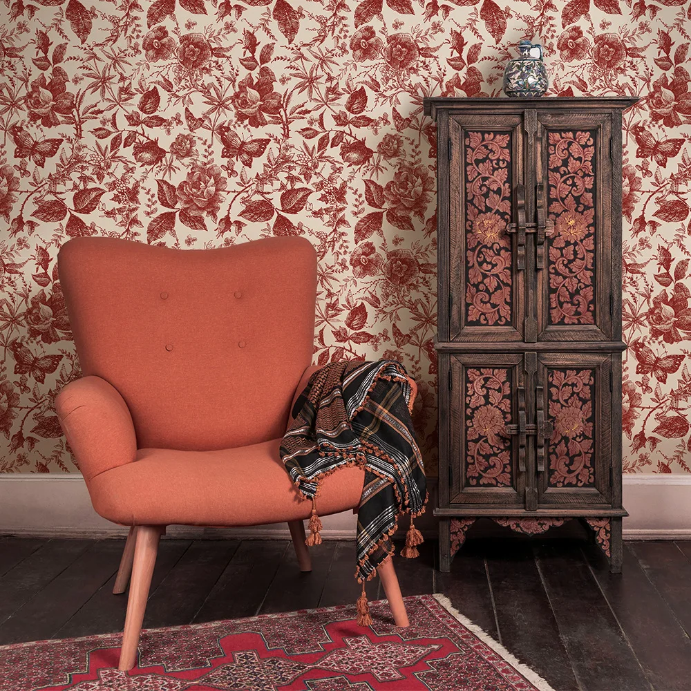 American Rustic Flower Wallpaper Vintage Rose Peel and Stick Floral Contact Paper Self Adhesive Removable Cabinet Furniture Film