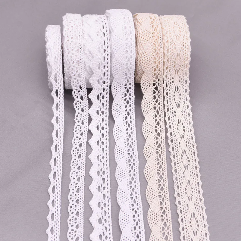 10 Yards White Lace Roll Embroidered Milk Silk Lace Trim Fabric Ribbon Handmade DIY Clothing Accessories Sewing Fabric Trimmings