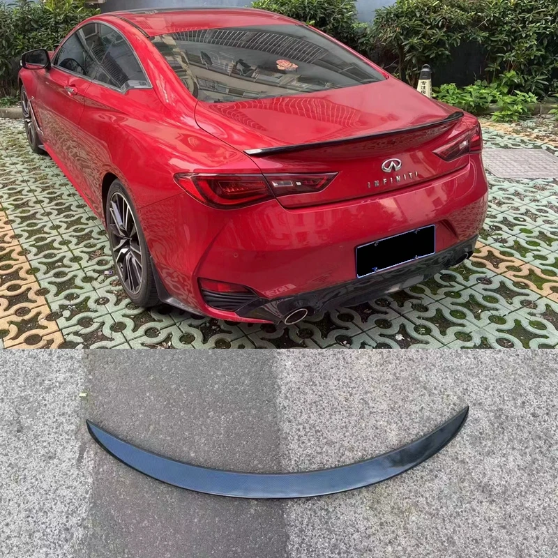 High Quality Car Rear Bumper Diffuser Lip Spoiler with Led Brake Light For Infiniti Q60 2017-2022 Chassis Deflector Guard