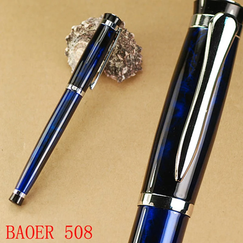 Baoer 508 Snow White and Black Polished Senior gifts Medium Nib Fountain Pen New ink pen