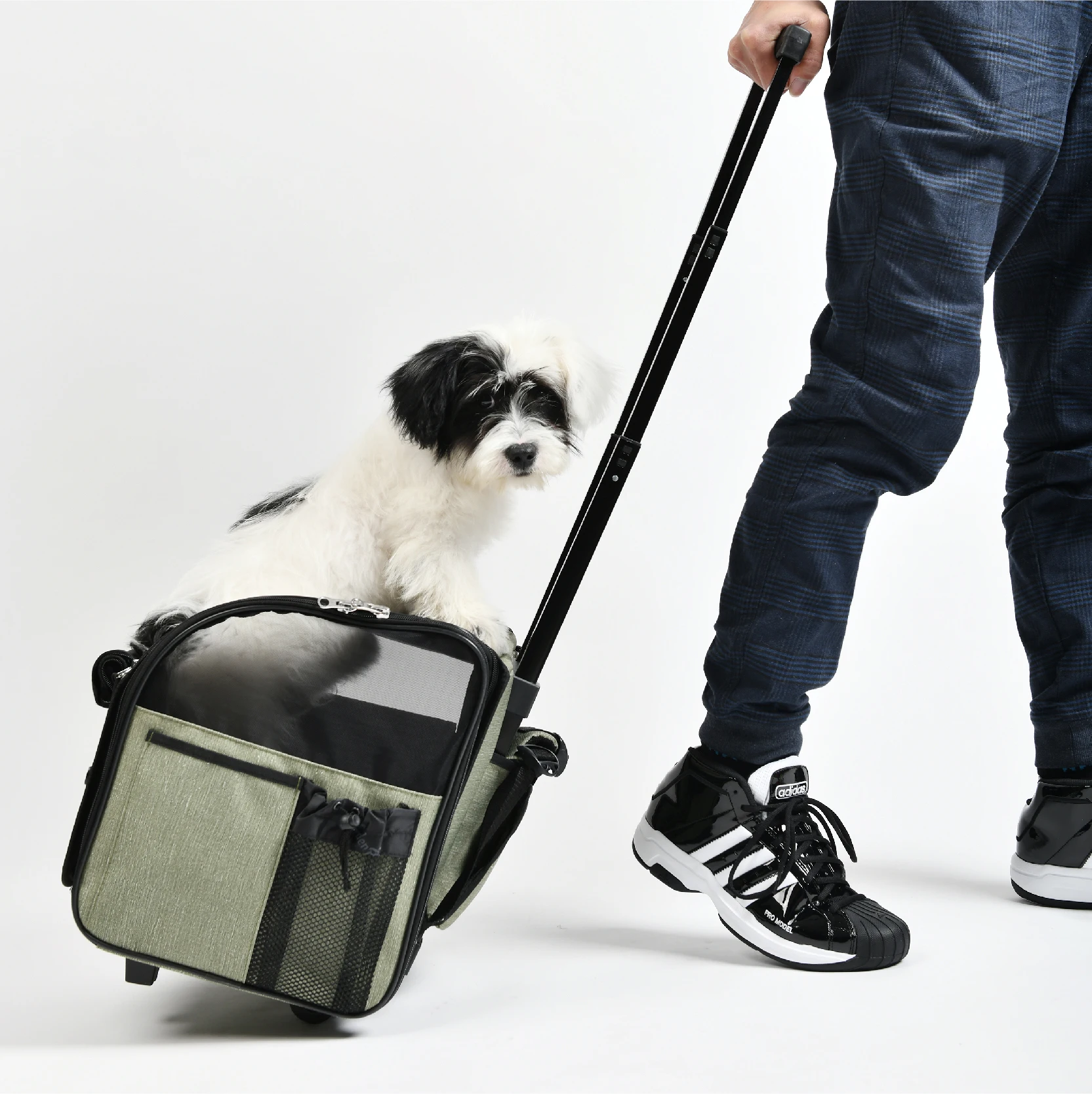 ¡Gran oferta! Mochila con cubierta de carrito para perros y mascotas, bolsa transportadora portátil para perros y gatos al aire libre, maleta con ruedas de viaje, equipaje para mascotas