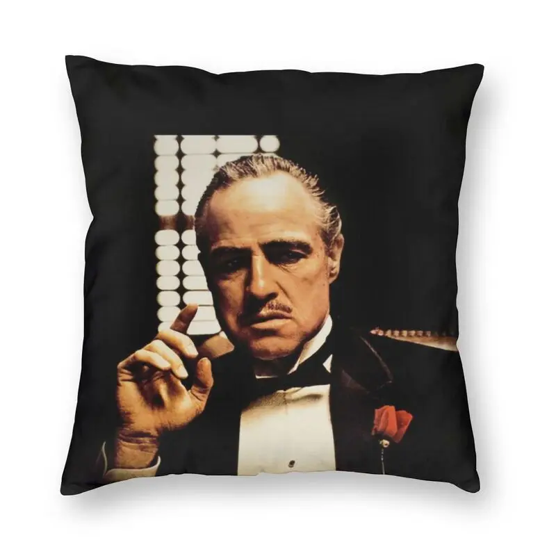 The Godfather Poster Cushion Cover Two Side Print Gangster Film Floor Pillow Case for Living Room Cool Pillowcase Home Decor