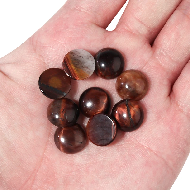 5-10pcs/Lot Glass Red Tiger Eye Shape Cabochon Cameo 4-25mm Round Loose Beads For Jewelry Making Bracelet Necklace