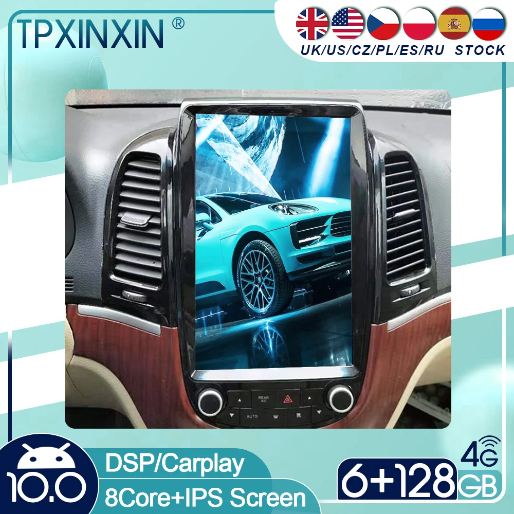 Android 12 per Hyundai Santa Fe 2006-2012 autoradio con schermo Tesla Radio Multimedia Player unità principale di navigazione GPS