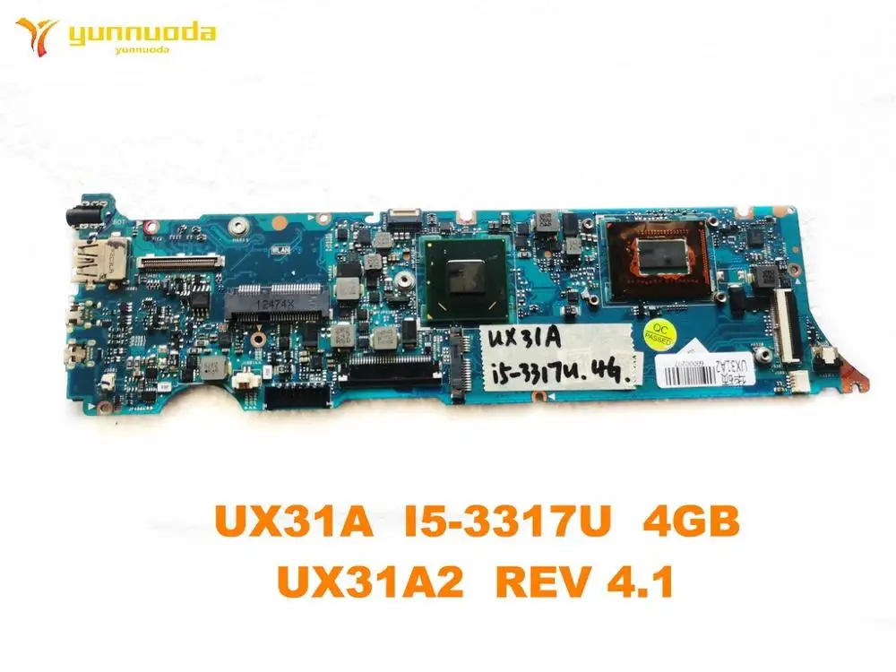 

Original for ASUS UX31A laptop motherboard UX31A I5-3317U 4GB UX31A2 REV 4.1 tested good free shipping