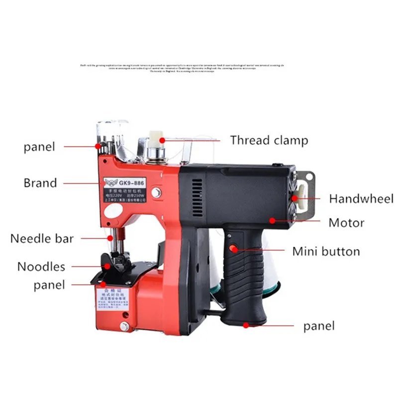 NEW Gk9-886 Double-line High-speed Electric Sewing Machine Industrial Woven Portable Handheld Sealing Machine Flour Bag Overloc