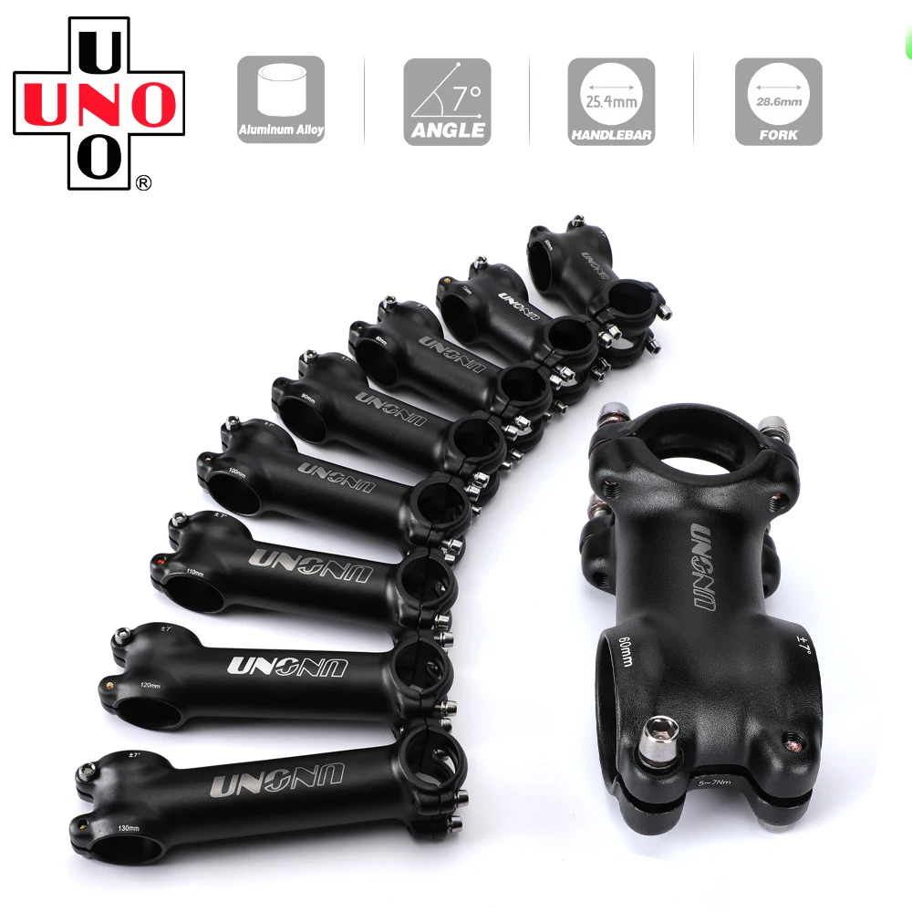 UNO 25.4mm Stem Mtb Bicycle Handlebar Stem 7 17 35 Degree Ultralight MTB Power Bike Table Mountain Road Bicycl Handlebars Stem