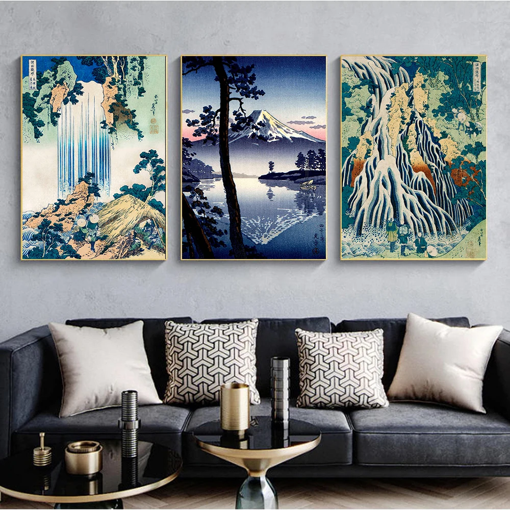 Vintage Japanische Landschaft Poster Drucke Welle Kanagawa Kunst Leinwand Malerei Wand Bilder Für Wohnzimmer Orientalischen Wohnkultur