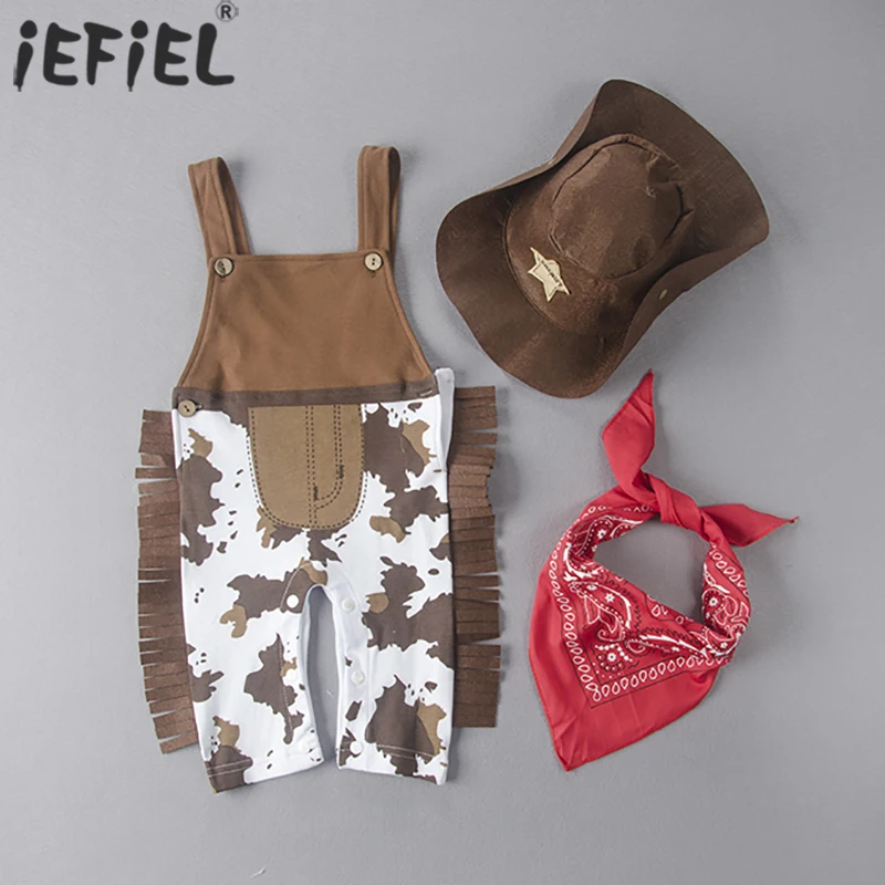 

Baby Boys Cowboy Cow Costume Rompers for Baby Boys Toddler Infant Halloween Christmas Birthday Party Cosplay Fancy Dress
