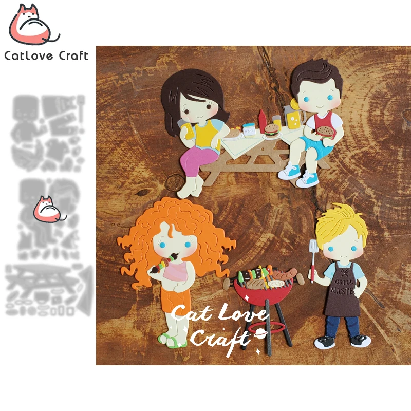 Catlove-troqueles de corte de Metal para barbacoa y Picnic, molde para álbum de recortes, plantilla para cuchillo, troqueles para hacer tarjetas, manualidades, grabado en relieve, nuevos troqueles para 2021