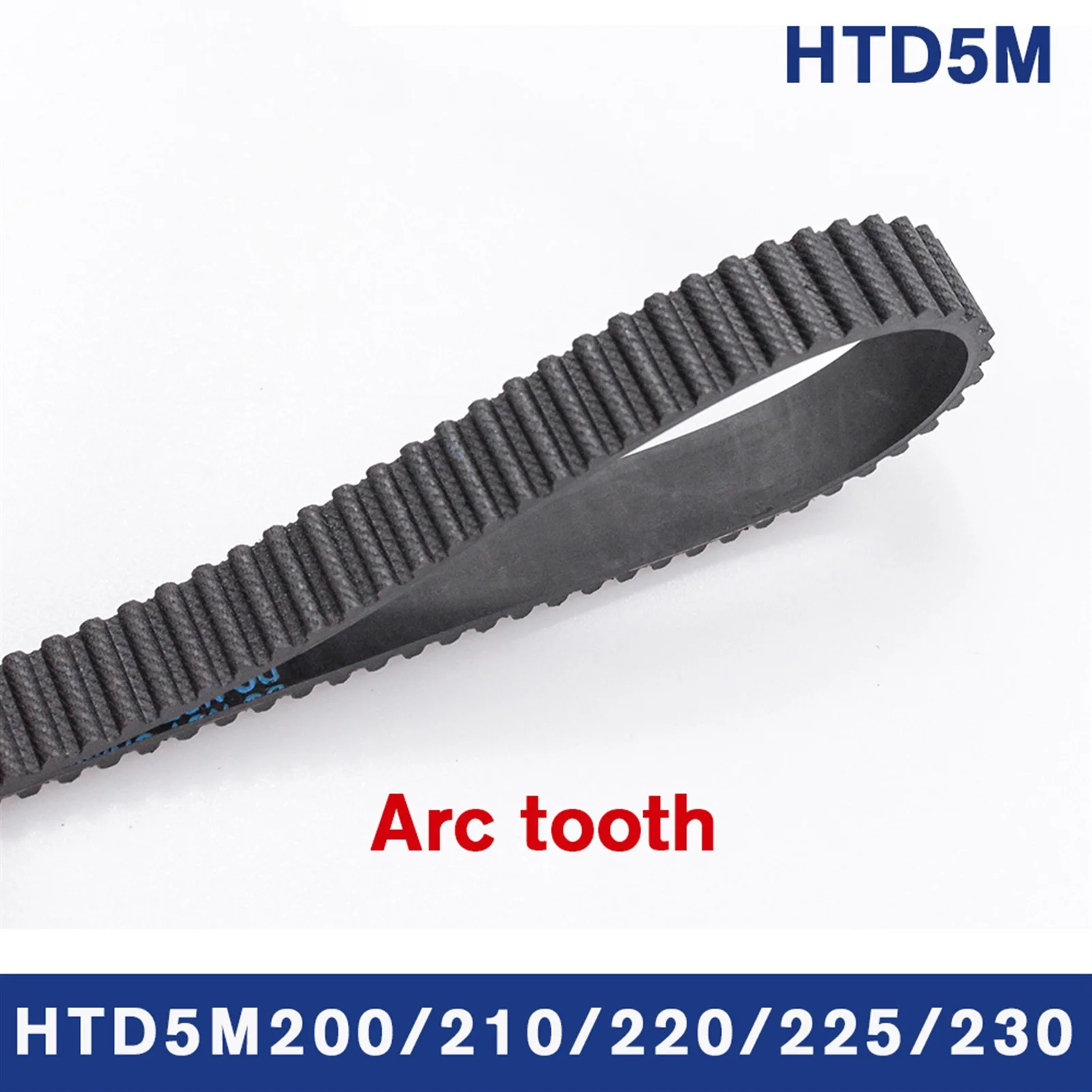 HTD 5M Timing Belt, 200/210/220/225/230mm Length, 10/15/20/25mm Width, 5mm Pitch Rubber Pulley Belt, Teeth 40 42 44 45 46