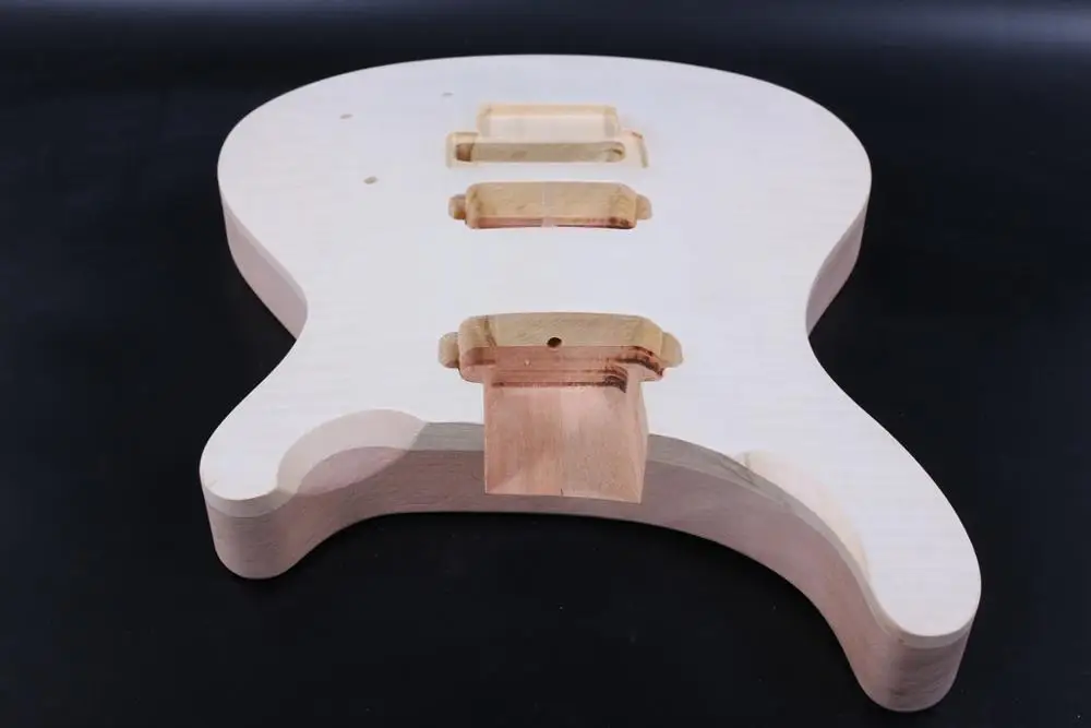 one unfinished electric guitar body