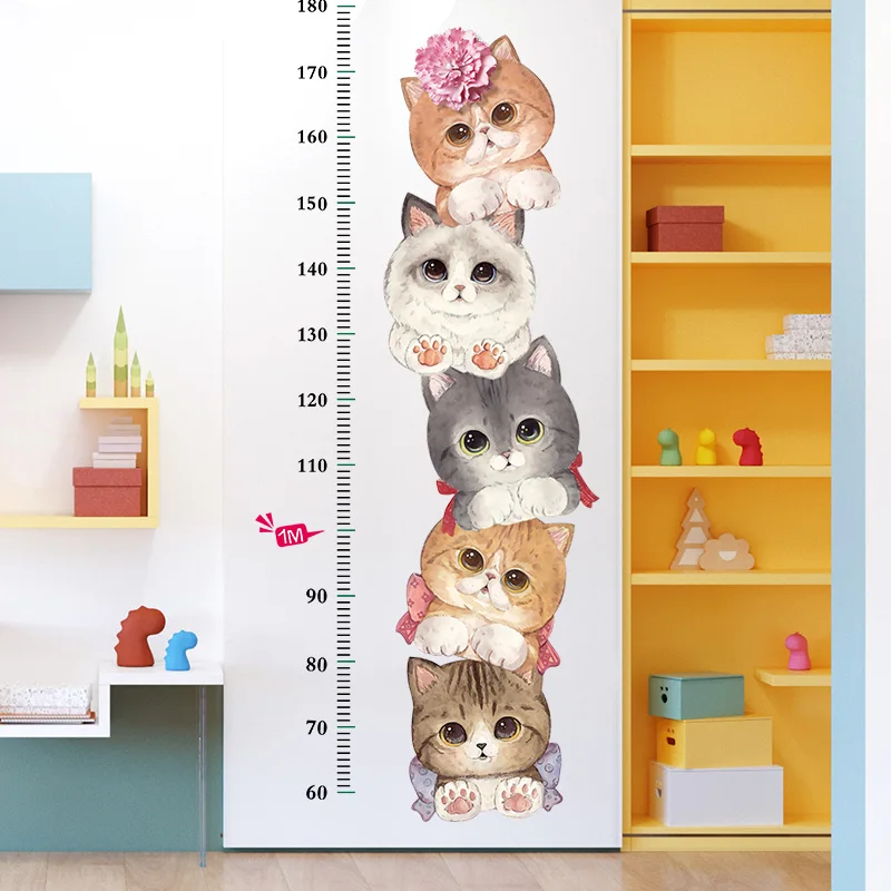 Cartoon Height Measurement Sticker, Wall Sticker, Cute, Cartoon, Princess, Children's Room, Baby, Sitting