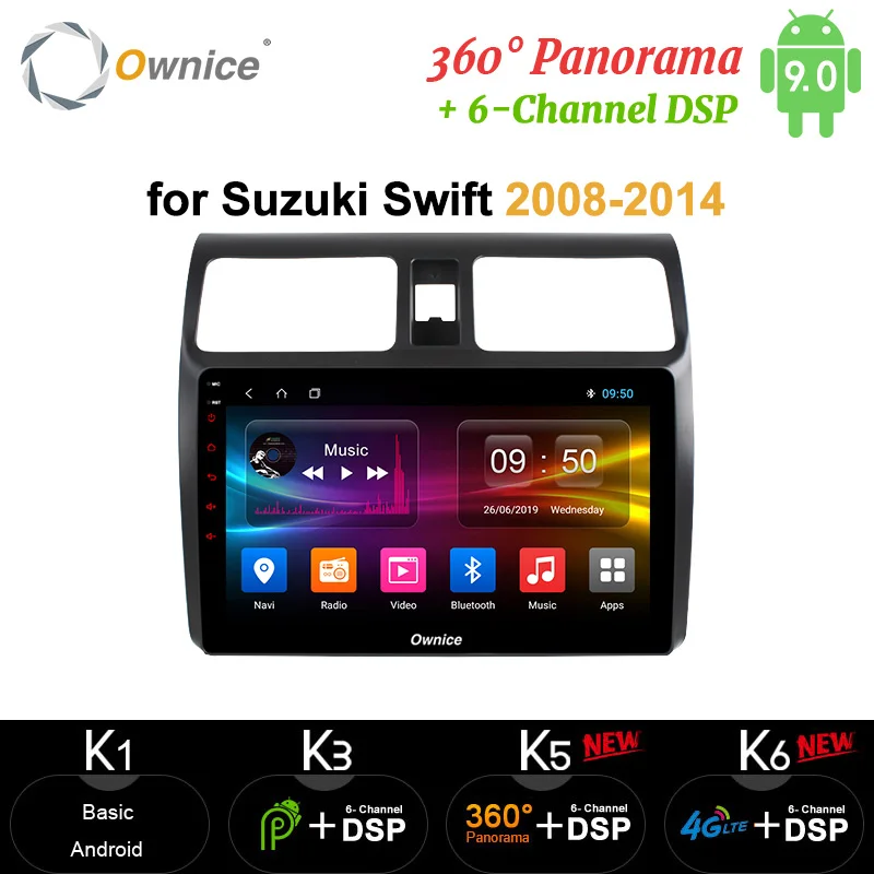 Ownice Octa core Android9.0 car radio gps DVD player carplay 4G LTE 360 Panorama DSP SPDIF 64G ROM for suzuki swift 2008 - 2014