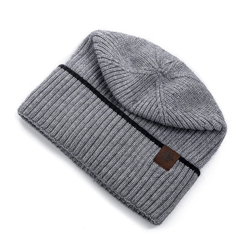 New Unisex Winter Hat Add Fleece Warm Cap Simple Design Stylish Beanie Hat For Men Women Outdoor Thicken Ski Sports Knitted Hat