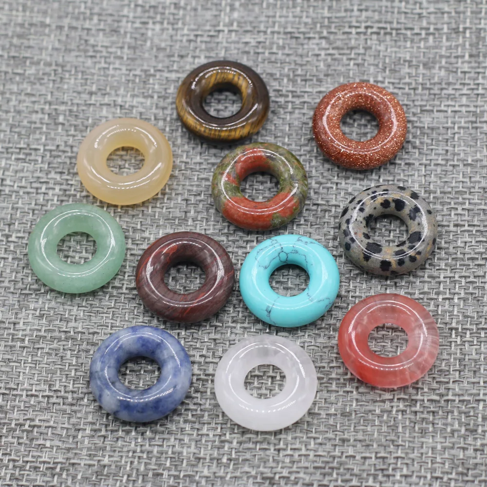 Natural Stones Pendant Turquoises Round Big Hole Loose Beads for jewelry making DIY Necklace Bracelet accessories