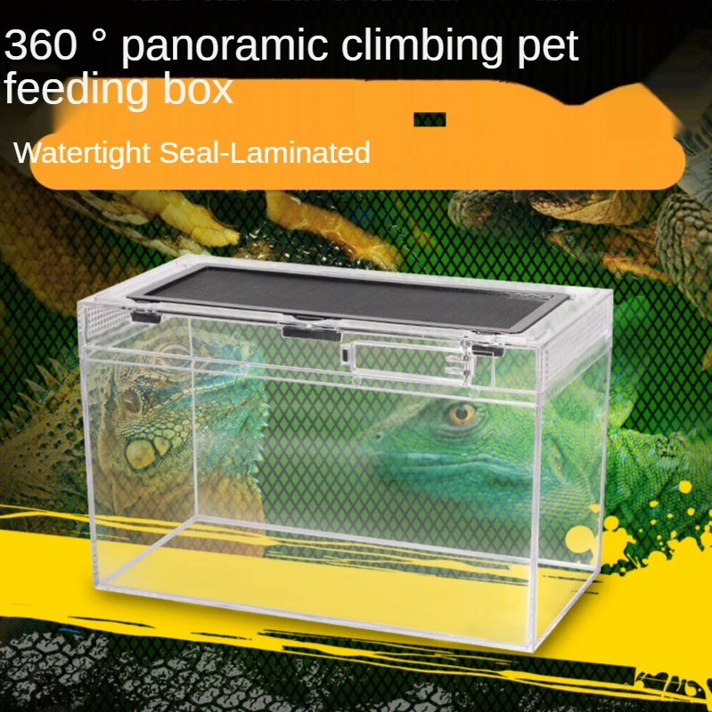 Reptile Glass Tank Crawls To Guard The Palace Lizard Spider Scorpion Turtle Horn Frog Habitat Crab Reptile Feeding Box